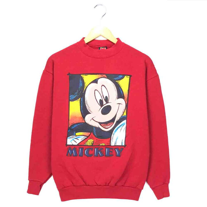 楽天市場 ミッキー キャラクタースウェット サイズ表記 M レッド Mickey 赤 プリント トレーナー ディズニー Disney 古着 中古 Wv2101 0262 Wego Vintage Online Store
