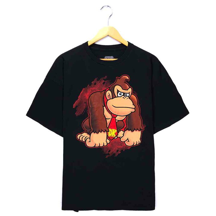 楽天市場 ドンキーコング キャラクターｔシャツ サイズ表記 Xxl ブラック Super Mario スーパーマリオ Donkey Kong 任天堂 ニンテンドー Nintendo プリント Japanimation ジャパニメーション 半袖 黒 古着 2108 中古 Wv2101 0811 Wego Vintage Online Store