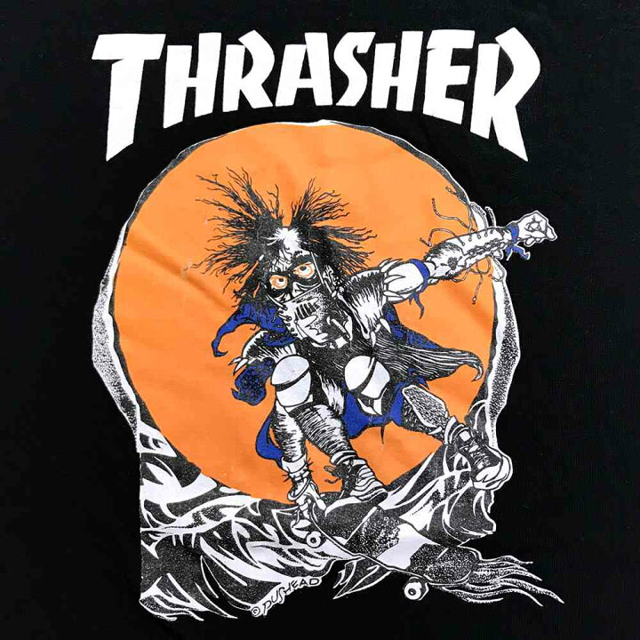 楽天市場】THRASHER スケートTシャツ ブラック 半袖 パスヘッド 