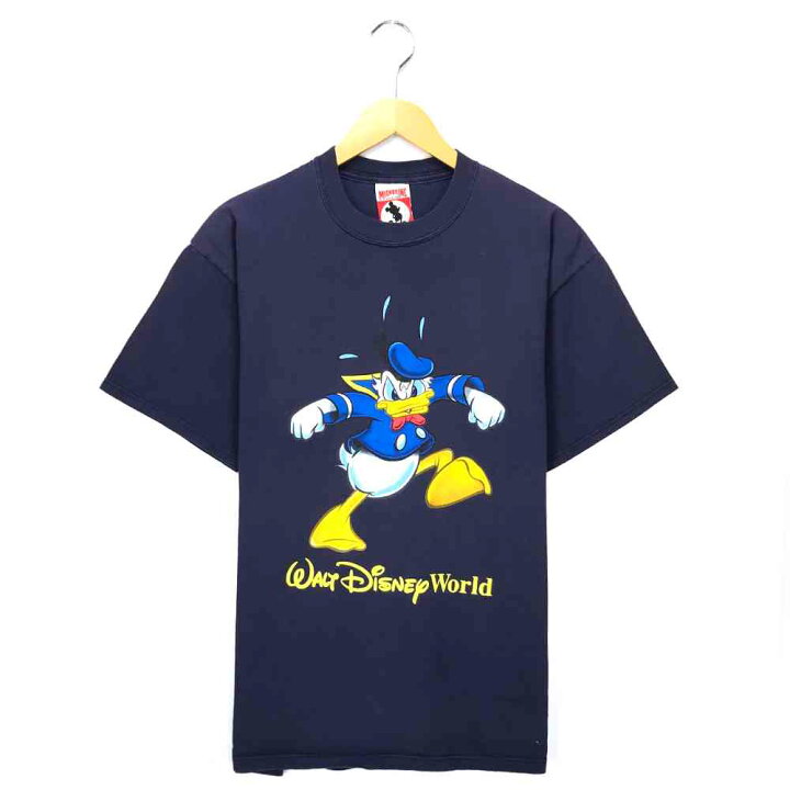 楽天市場 ドナルドダック キャラクターｔシャツ サイズ表記 L ネイビー Disney ディズニー プリント 紺 半袖 ビッグt ビッグシルエット キャラt 古着 2108 中古 Wv2101 1166 Wego Vintage Online Store