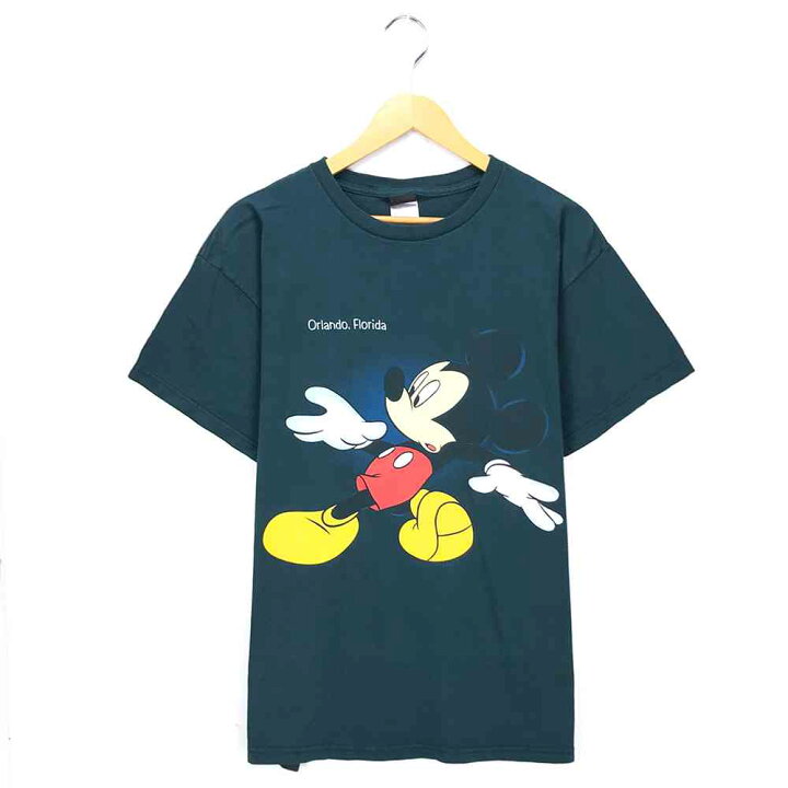楽天市場】ミッキー キャラクターTシャツ サイズ表記 L グリーン 