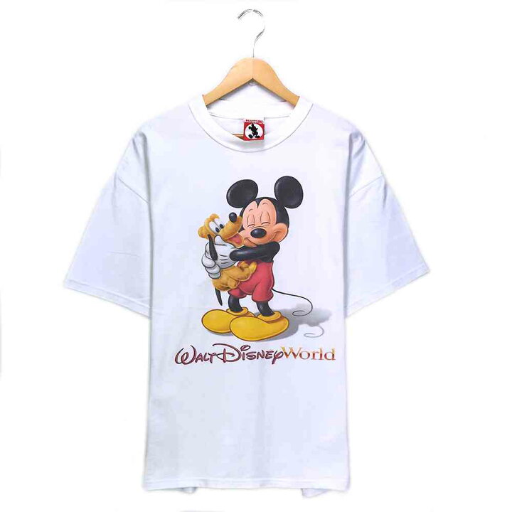 楽天市場 ミッキー キャラクターｔシャツ サイズ表記 Xl ホワイト Disney ディズニー プリント 半袖 ビッグt ビッグシルエット 白 Mickey キャラt 古着 2108 中古 Wv2101 1210 Wego Vintage Online Store