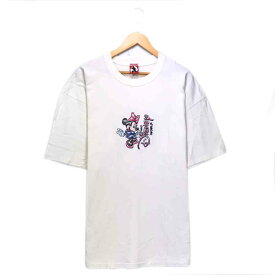 ミニー キャラクターTシャツ サイズ表記 XL ホワイト Minnie Disney ディズニー 刺繍 白 半袖 ビッグシルエット キャラT 古着【602202】【中古】wv2101-1605