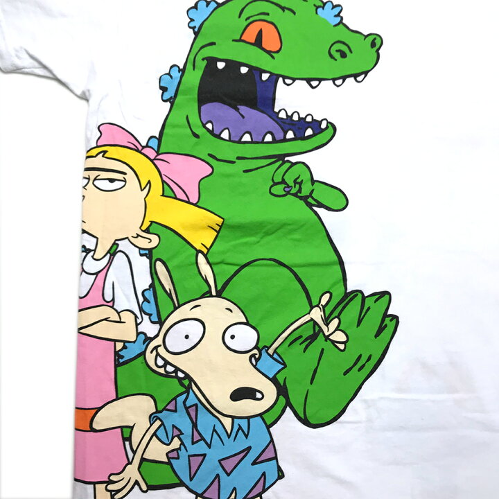 楽天市場 ニコロデオン キャラクターｔシャツ サイズ表記 L ホワイト Nickelodeon キャラt プリント 白 半袖 ラグラッツ レン スティンピー レプター アメリカ アニメ コメディ 古着 6022 中古 Wv2101 1650 Wego Vintage Online Store