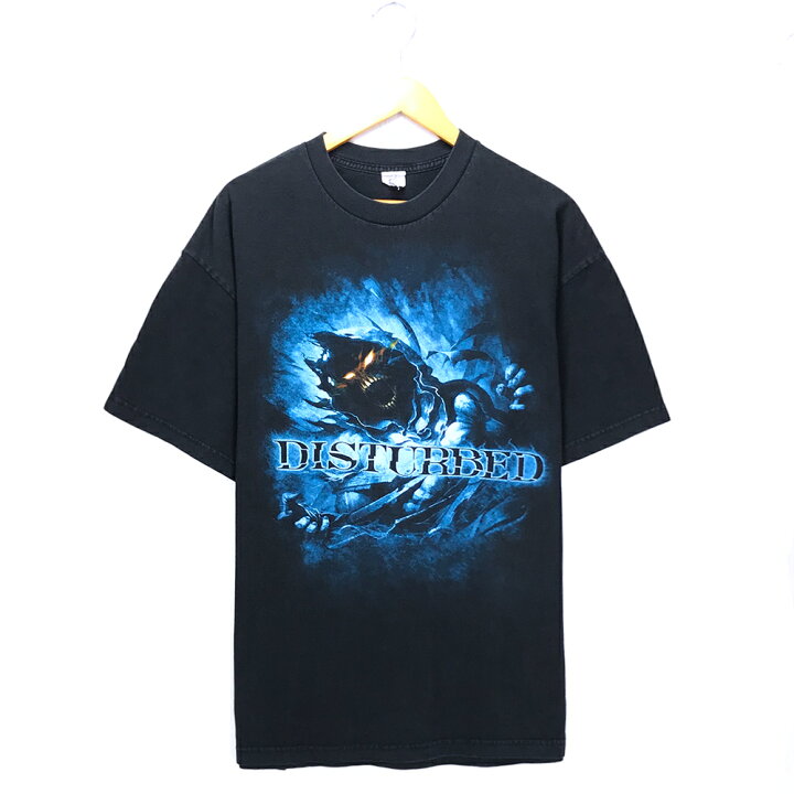 楽天市場】ディスターブド バンドTシャツ サイズ表記 XL ブラック 