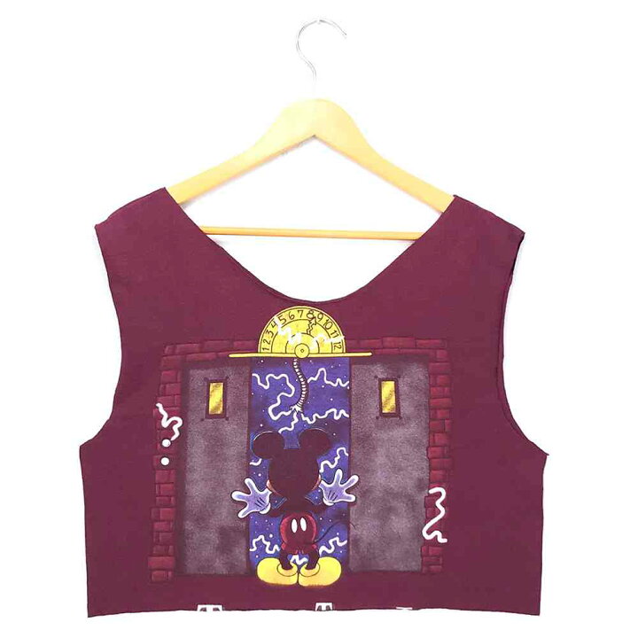 楽天市場 ミッキー キャラクターｔシャツ レッド Mickey ディズニー Disney リメイク カットオフ タンクトップ ノースリーブ キャラt バックプリント 赤 ワインレッド 古着 6022 中古 Wv2101 1776 Wego Vintage Online Store