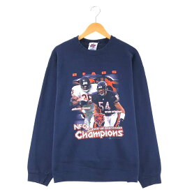 シカゴ・ベアーズ カレッジスウェット サイズ表記 XL ネイビー トレーナー CHICAGO BEARS フットボール Football チームロゴ プリント 紺 古着【中古】wv2101-2307