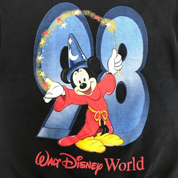 楽天市場 ディズニー ミッキー キャラクタースウェット サイズ表記 M ブラック ファンタジア Disney Fantasia Mickey 黒 トレーナー プリント 魔法使い World ワールド 古着 中古 Wv2101 2496 Wego Vintage Online Store