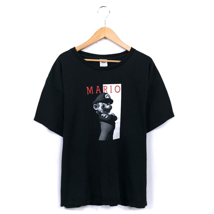 楽天市場】マリオ キャラクターTシャツ サイズ表記 XL ブラック 黒 