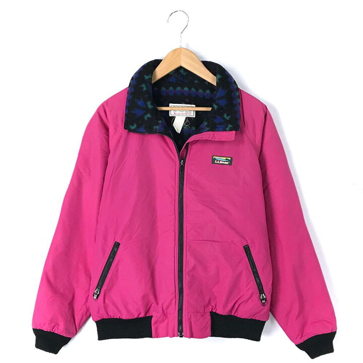 L.L.Bean リバーシブルフリースジャケット フード付き ピンク 