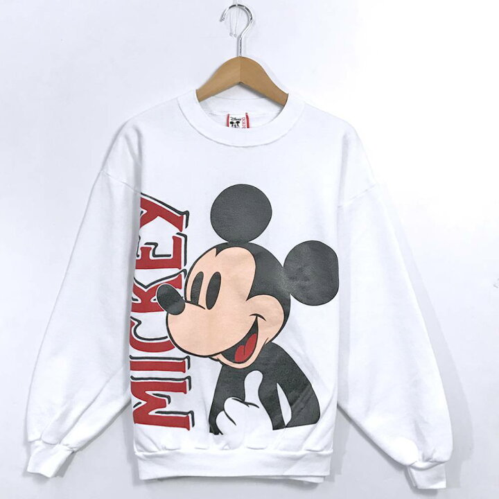 楽天市場 ミッキー キャラクタースウェット サイズ表記 Xl ホワイト ディズニー Disney Mickey Mouse キャラスウェ ビッグサイズ ビッグシルエット 古着 中古 Wv1907 0324 Wego Vintage Online Store