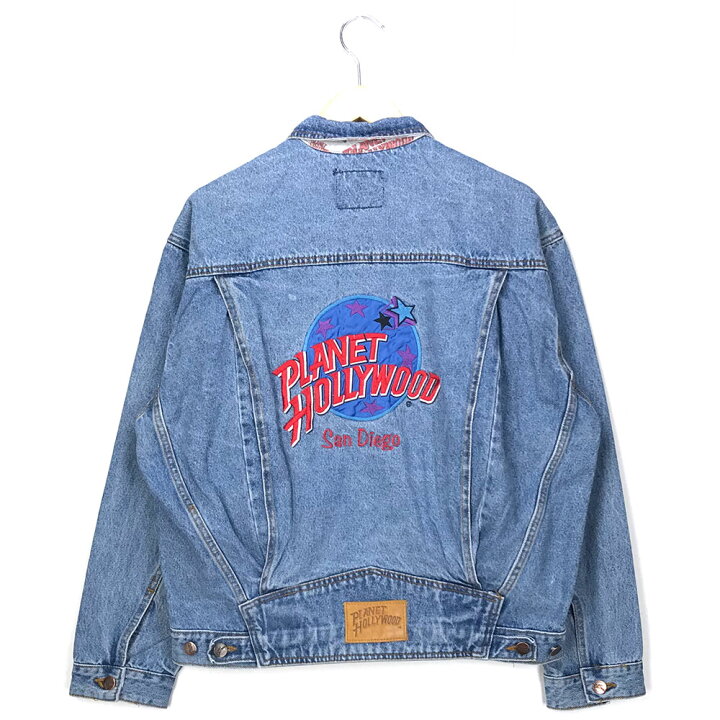 楽天市場 プラネットハリウッド デニムジャケット サイズ表記 M ブルー Planet Hollywood プラネットハリウッド Gジャン ジージャン 刺繍 ロゴ アウター カンパニー 古着 中古 Wv1912 0241 Wego Vintage Online Store