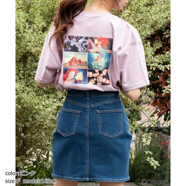 楽天市場 スーパーsale2998円 1980円 Disney別注シーンバックプリントtシャツ ディズニー Tシャツ Disney レディース トップス お揃い お出かけ プリント キャラクター バックプリント 夏 春 ペア Wego ウィゴー グリーン Wego 楽天市場店
