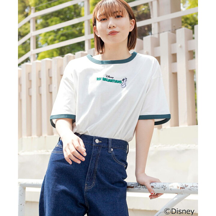 楽天市場 Disney 101匹わんちゃんリンガーtシャツ ディズニー Tシャツ レディース 半袖 大きいサイズ ゆったり カットソー トップス かわいい リンガー ワンポイント 刺繍 キャラクター Wego ウィゴー Wego 楽天市場店