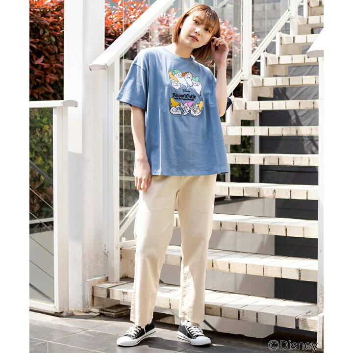 楽天市場 Disney 7人の小人刺繍tシャツ ディズニー Tシャツ レディース 半袖 トップス カットソー 刺 プリントtシャツ 白雪姫 Wego ウィゴー グリーン Wego 楽天市場店