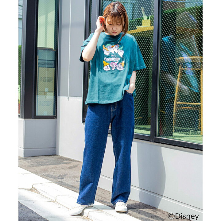 楽天市場 Disney 7人の小人刺繍tシャツ ディズニー Tシャツ レディース 半袖 トップス カットソー 刺 プリントtシャツ 白雪姫 Wego ウィゴー グリーン Wego 楽天市場店