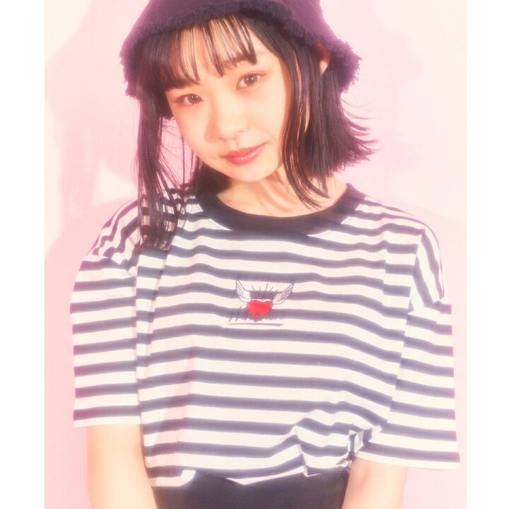 楽天市場 Sale2299円 1584円 Hinanonボーダーハート刺繍tシャツ Hinata キッズ 女の子 子供服 Tシャツ レディース Tiktok 150cm 150サイズ ロンｔ カットソー トップス 長袖 ワンポイント ボーダーカットソー Wego ウィゴー Wego 楽天市場店