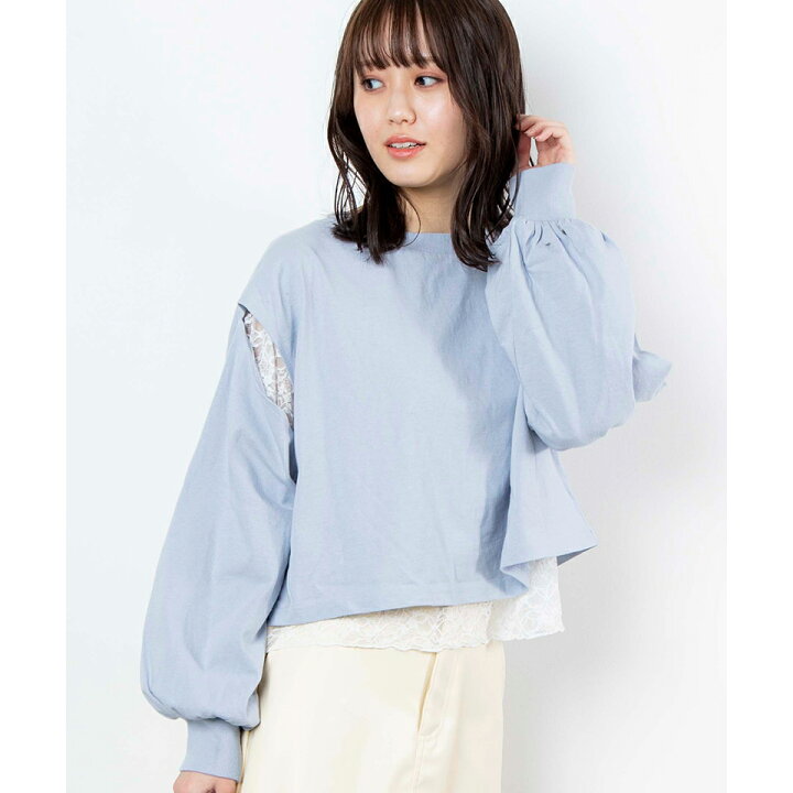 楽天市場 レースインナーsetスリットロンt Tシャツ レディース ロンt トップス 長袖 カットソー レース Wego ウィゴー Wego 楽天市場店