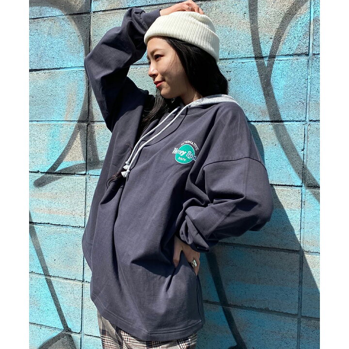 楽天市場 Sale2598円 1798円 ヘビーウエイトサークル刺繍フードbigロンt Tシャツ レディース メンズ パーカー プリントtシャツ トップス 長袖 フーディ フード バックプリント スウェパカ ボリューム袖 ビッグ ビッグシルエット ワンポイント 男女兼用 Wego ウィゴー