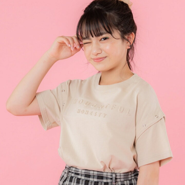 楽天市場 選べるtシャツ福袋対象商品 ショルダーボタンtops Tシャツ レディース カットソー 半袖 トップス 150sm 女の子 小学生 学校 3way Porme ポルミー Wego ウィゴー 服 Wego 楽天市場店