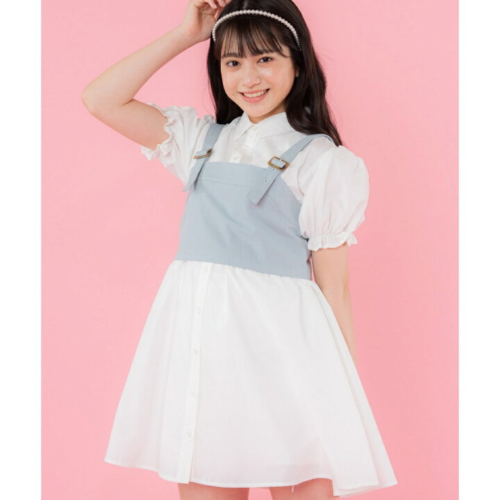 楽天市場 Sale Off ビスチェ シャツワンピース ワンピース レディース シャツ ワンピース 半袖 ビスチェ 150sm 女の子 小学生 学校 Porme ポルミー Wego ウィゴー 服 Wego 楽天市場店