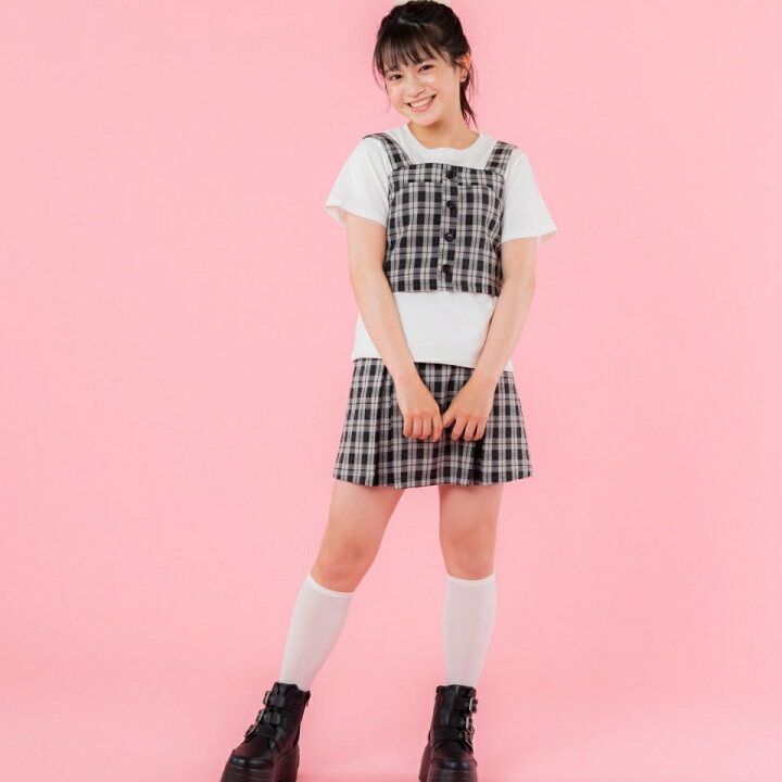 楽天市場 ビスチェ スカート ｔシャツ３点セット Tシャツ レディース カットソー 半袖 トップス ビスチェ スカート セットアップ 150sm 女の子 小学生 学校 Porme ポルミー Wego ウィゴー 服 Wego 楽天市場店