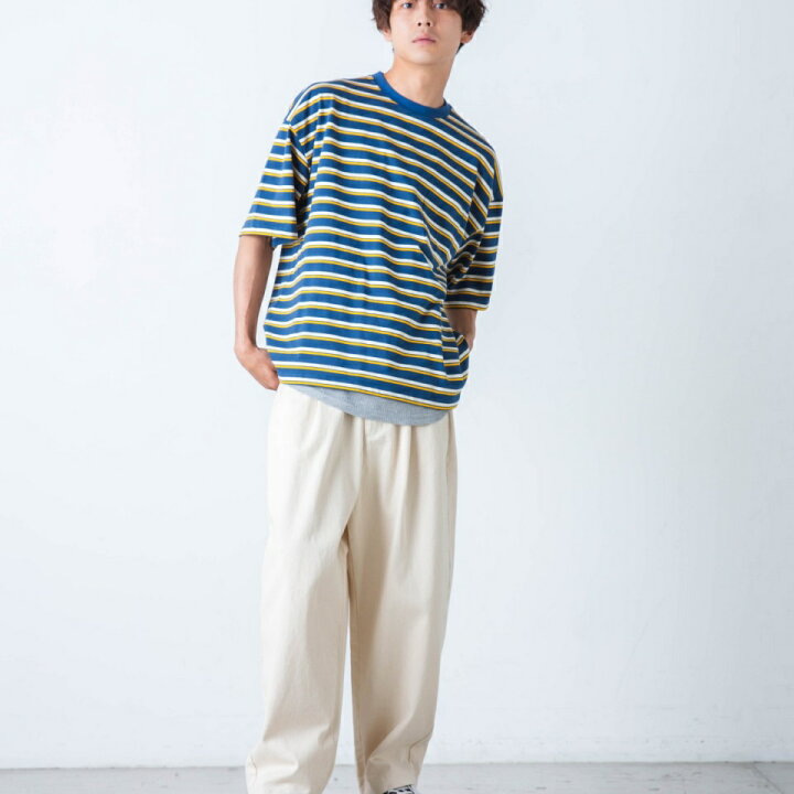 楽天市場 4 21 01 59まで使える Offクーポン配布中 マルチボーダービッグtシャツ Tシャツ メンズ 半袖 トップス 夏 ボーダー Wego ウィゴー Wego 楽天市場店