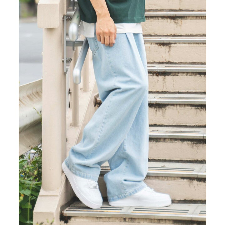 楽天市場 Sale2998円 2698円 Skatersデニムパンツ ボトム スケーターパンツ ウエストゴム スケーターファッション オソロコーデ ユニセックス レディース ワイドのシルエット パンツ ボトム S M L ストリート カジュアル キレイ目 メンズ Wego Wego ウィゴー Wego