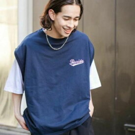 【SALE4399円→2199円】アンサンブルスウェットベストT Tシャツ メンズ レディース ユニセックス トップス カットソー 半袖 アンサンブル ベスト スエット Tシャツ ベスト セット商品 春 夏 男女兼用 WEGO ウィゴー