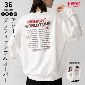 ＼マラソン最大20％クーポン利用で1760円／【マラソン限定SALE 3299円→2199円】25秋新作 アソートグラフィックプルオーバー スウェット トレーナー メンズ レディース トップス バックプリント ロゴ グラフィック 柄 ゆったり 大きめ 秋 冬 男女兼用 WEGO ウィゴー