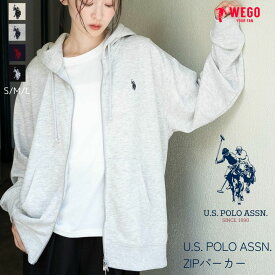 ＼マラソン最大20％クーポン利用で3680円／【マラソン限定SALE 6599円→4599円】25秋新作 別注USPOLOZIPPK USPOLO パーカー レディース メンズ ジップパーカー スウェット フード トップス 長袖 ゆったり おしゃれ ワンポイント 刺繍 ブランド ポロ USPOLOASSN WEGO