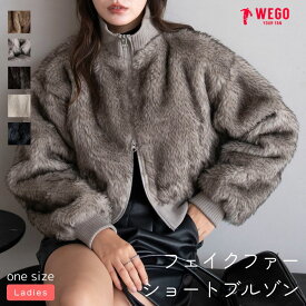 ＼マラソン最大20％クーポン利用で3360円／【マラソン限定SALE 4399円→4199円】25冬新作 フェイクファーショートブルゾン ジャケット レディース ファーブルゾン ファージャケット アウター ショート丈 フェイクファーアウター 冬アウター 秋冬 WEGO ウィゴー