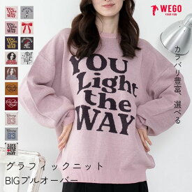 ＼20％OFFクーポン利用で2376円／【SALE 3299円→2969円】グラフィックニットBIGプルオーバー ニット レディース トップス セーター ロゴニット グラフィック ゆったり 体型カバー かわいい おしゃれ 秋冬 秋服 冬服 WEGO ウィゴー