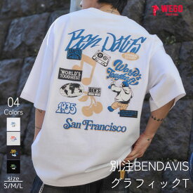 別注BENDAVISグラフィックT Tシャツ メンズ レディース 半袖 トップス 綿100% 男女兼用 BEN DAVIS ゴリラロゴ バックプリント ブランド ロゴ カジュアル ゆったり 夏 WEGO