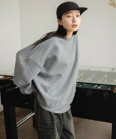 【SALE 2749円→1999円】スウェットプルオーバー スウェット トレーナー 裏起毛 無地 レディース メンズ トップス 長袖 プルオーバー 男女兼用 暖かい 軽量 大きいサイズ オーバーサイズ 秋 冬 WEGO ウィゴー