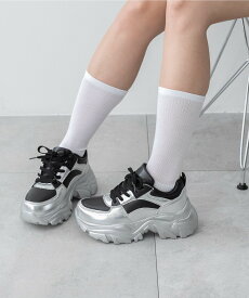 ＼マラソン最大20％クーポン利用で3520円／厚底ボリュームダッドスニーカー レディース 靴 シューズ 厚底スニーカー 厚底靴 ボリュームソール 低身長 脚長効果 スタイルアップ シンプル カジュアル 軽量 春 夏 秋 冬 WEGO ウィゴー