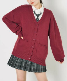 ＼20％OFFクーポン利用で2640円／楽天1位★ WEGO スクールニットカーディガン レディース カーディガン 制服 学生 学生服 高校生 中学生 スクール 学校 オフィス 仕事着 事務 ゆったり 厚手 洗える 黒 秋冬 ウィゴー