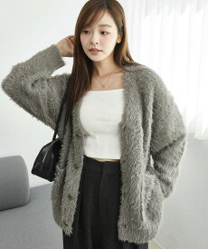 ＼マラソン最大20％クーポン利用で2000円／【SALE 3959円→2499円】25秋冬新作 フェザーニットカーディガン レディース カーディガン 秋冬 厚手 シャギーカーディガン ニット トップス 長袖 シャギーニット 黒 ゆったり 大きめ おしゃれ メンズ 男女兼用 WEGO