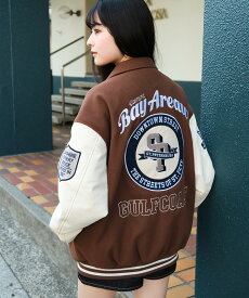 ＼20％OFFクーポン利用で5280円／【SALE 8799円→6599円】25冬新作 メルトンワッペンスタジャン メンズ レディース アウター ブルゾン ジャンパー スタジャン ジャケット 中綿 スタジアムジャンパー ワッペン ロゴ 秋冬 定番 WEGO ウィゴー