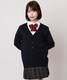 ＼マラソン20％クーポン利用で1980円／【マラソン限定SALE 3299円→2475円】WEGO ベーシックニットカーディガン スクール カーディガン レディース 学生 制服 学生服 女子 高校生 中学生 女子高生 学校 羽織り 事務 ナース 赤 黒 ベージュ 洗える Vネック 春