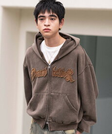 ＼20％OFFクーポン利用で3960円／25秋新作 ショートグラフィックZIPパーカー メンズ レディース パーカー ジップパーカー トップス スウェット 羽織り ゆったり カレッジロゴ フーディー ヴィンテージ感 ヴィンテージ風 おしゃれ 秋 冬 WEGO ウィゴー