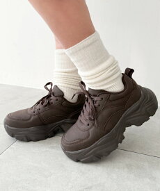 ＼マラソン限定20％クーポン利用で3520円／厚底ボリュームダッドスニーカー レディース 靴 シューズ 厚底スニーカー 厚底靴 ボリュームソール 低身長 脚長効果 スタイルアップ シンプル カジュアル 軽量 春 夏 秋 冬 WEGO ウィゴー