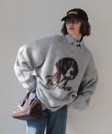 ＼マラソン最大20％クーポン利用で2640円／【SALE 3959円→3299円】25秋新作 ファジーグラフィックプルオーバー ニット レディース メンズ トップス セーター ロゴニット グラフィック 柄 ゆったり 体型カバー かわいい おしゃれ 秋冬 秋服 冬服 WEGO ウィゴー