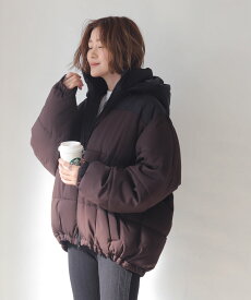 ＼20％OFFクーポン利用で3520円／【SALE 5499円→4399円】25冬新作 2WAYパファーブルゾン レディース メンズ アウター ブルゾン ジャケット 中綿ブルゾン 中綿ジャケット フード付き ゆったり 無地 暖かい 秋冬 大きいサイズ 黒 WEGO ウィゴー