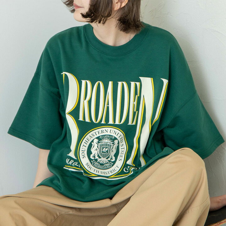 楽天市場 バルーンシルエットカレッジbigt Tシャツ レディース 半袖 夏服 トップス バルーンシルエット ビッグシルエット カレッジ Tシャツ グラフィック プリント 半そで グリーン オートミール Wego ウィゴー Wego 楽天市場店