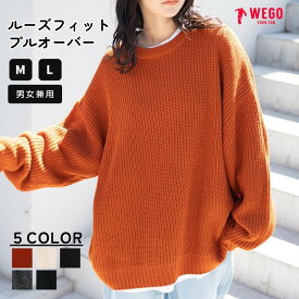 【SALE3299円→1999円】ルーズフィットプルオーバー ニット レディース メンズ トップス ニット セーター 男女兼用 ユニセックス 大きいサイズ ビッグシルエット オーバーサイズ 秋 冬 WEGO ウィゴー