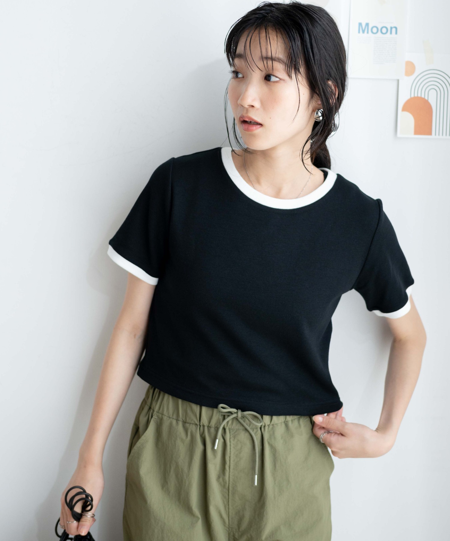 楽天市場】【SALE1099円→899円】リブショートT Tシャツ レディース