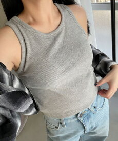 【SALE 1649円→1499円】なちゅ盛れカップインアメスリタンク タンクトップ カップ付きインナー レディース トップス カップインタンクトップ ベアトップ ブラタンク なちゅ盛れ S M 春 夏 WEGO ウィゴー