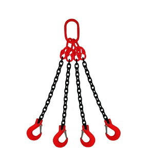 あす楽対応 三方良し 4本吊り チェーンスリング 使用荷重1.35t (吊り角度60°) 1.9t(吊り角度45°)チェーン径6mmリーチ長さ1.5m スリングフックタイプ チェーンフック 吊りクランプ 吊りベルト チェ