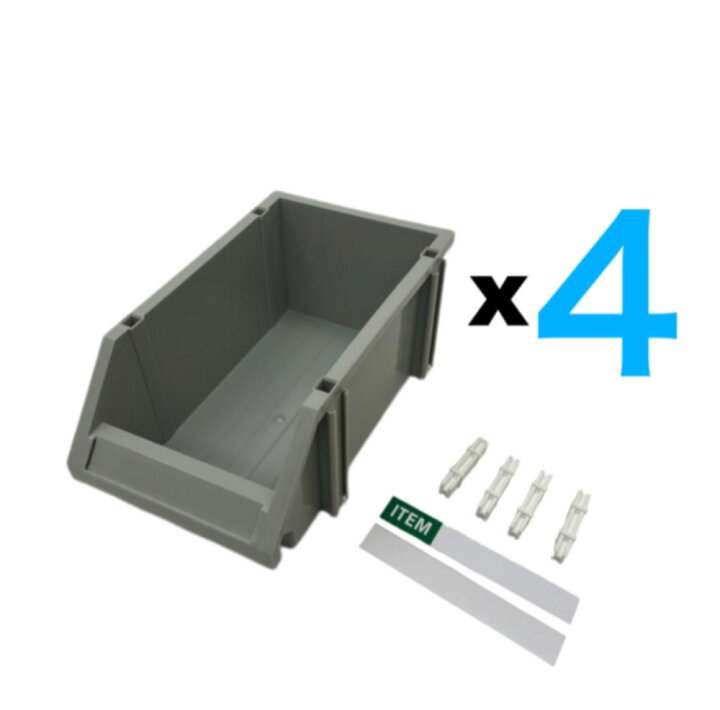 楽天市場】【三方良し】連結パーツボックスグ グレー色 /グリア色 4個セット 名札付 部品収納ケース 収納ボックス Lサイズ パーツボックス 小物収納  パーツストッカー パーツコンテナ スタッキングボックス スタッキングコンテナボックス パーツトレー 整理整頓 ネジ あす ...